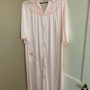 Vintage Nancy King Pink Long Nightgown Robe XXL